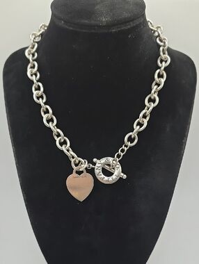 Tiffany & Co. Sterling Silver Heart Toggle Necklace